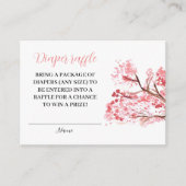 Cherry Blossom Floral Diaper Raffle Baby shower Informatiekaartje (Voorkant)