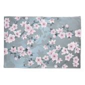 Cherry Blossom Floral Dusty Pink Dusty Blue Kussensloop (Achterkant)