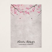  Cherry Blossom Floral Earring Display Visitekaartje (Voorkant)