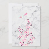Cherry Blossom | Floral Marmer Wedding Kaart (Achterkant)