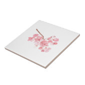 Cherry blossom Floral Pink Rustic  Tegeltje (Zijkant)