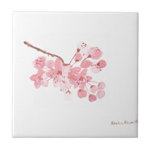 Cherry blossom Floral Pink Rustic  Tegeltje