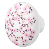 Cherry Blossom Floral Pink White Keramische Knop (Rechts)