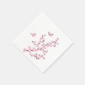 Cherry Blossom Floral Pink White Servetten (Hoek)