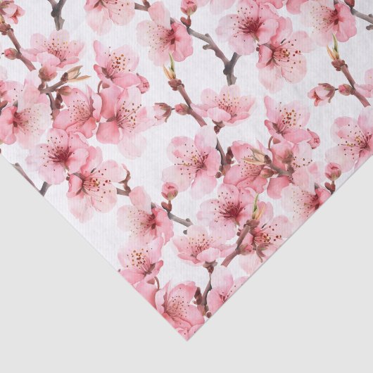 Cherry Blossom | Floral Pink White Tissuepapier (Detail)