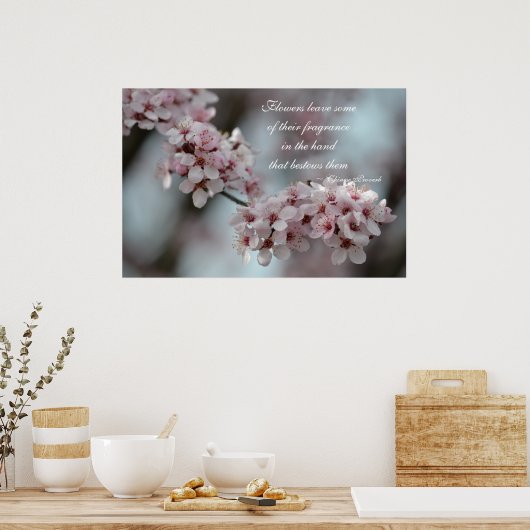 Cherry Blossom Floral Poster (Keuken)