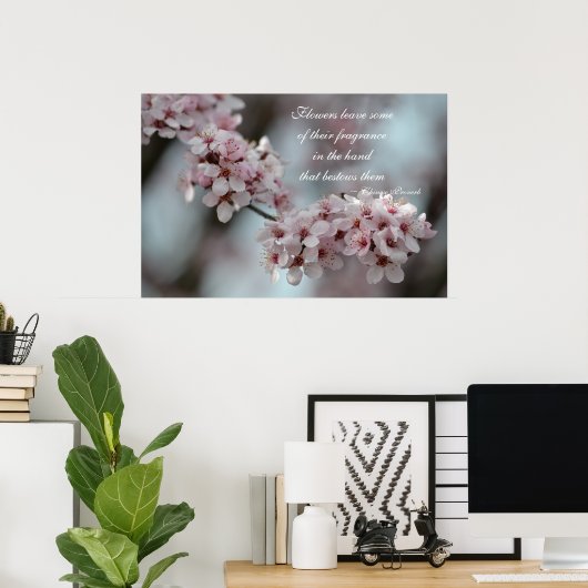 Cherry Blossom Floral Poster (Thuiskantoor)
