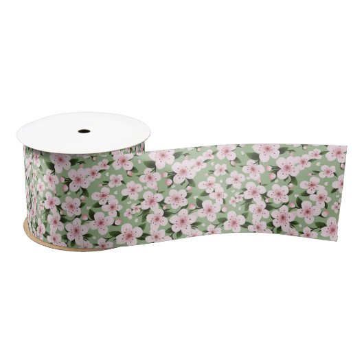 Cherry Blossom Floral Satijnen Lint (Spoel)