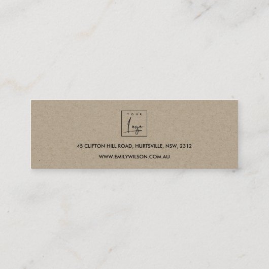 CHERRY BLOSSOM FLORAL STUD EARRING DISPLAY LOGO MINI VISITEKAARTJE (Achterkant)