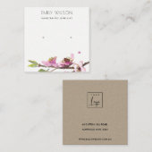 CHERRY BLOSSOM FLORAL STUD EARRING DISPLAY LOGO VIERKANTE VISITEKAARTJE (Voorkant / Achterkant)