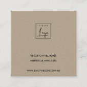 CHERRY BLOSSOM FLORAL STUD EARRING DISPLAY LOGO VIERKANTE VISITEKAARTJE (Achterkant)