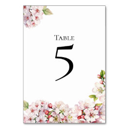 Cherry Blossom floral Table Number Card Kaart