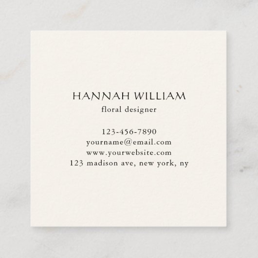 Cherry Blossom Floral Vierkante Visitekaartje (Achterkant)