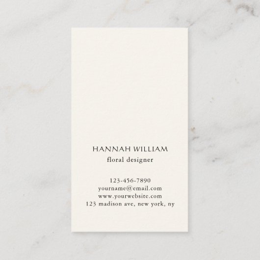 Cherry Blossom Floral Visitekaartje (Achterkant)