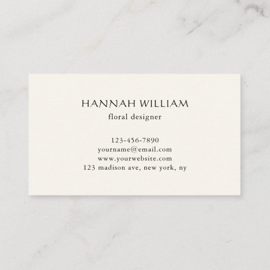 Cherry Blossom Floral Visitekaartje (Achterkant)