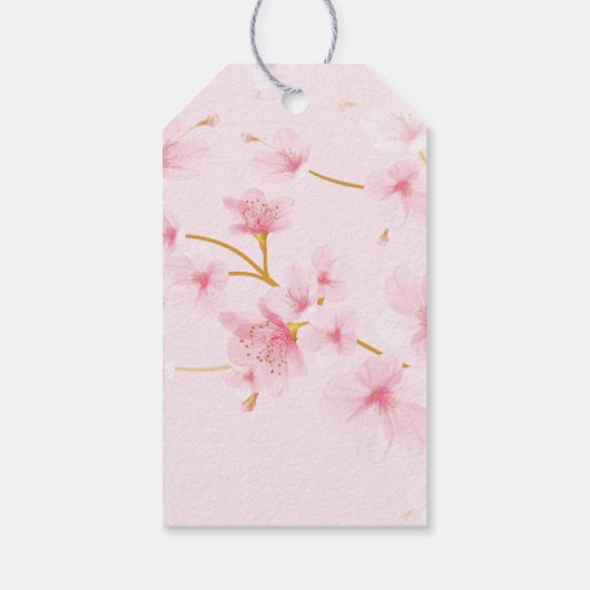 Cherry Blossom Floral Vrijgezellenfeest Favor Gift Cadeaulabel (Achterkant)