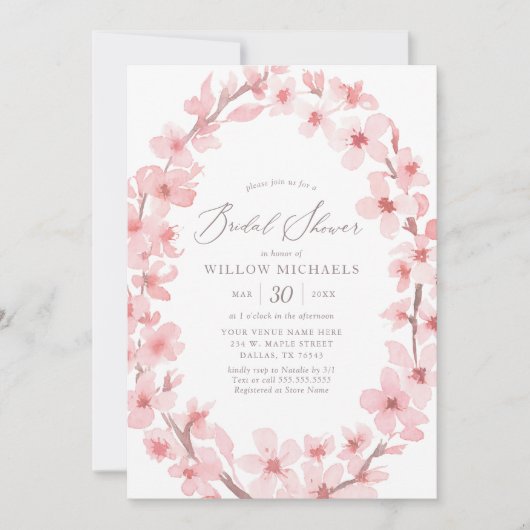 Cherry Blossom Floral Vrijgezellenfeest Kaart (Voorkant)