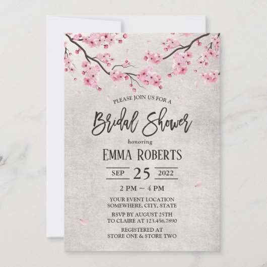 Cherry Blossom Floral Vrijgezellenfeest Kaart (Voorkant)