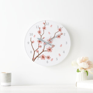 Cherry Blossom Floral Wall Clock Grote Klok
