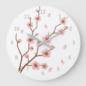 Cherry Blossom Floral Wall Clock Grote Klok (Voorkant)