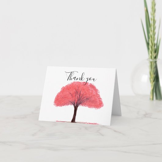 Cherry Blossom Floral Wedding Dank u Bedankkaart (Voorkant)