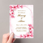 Cherry Blossom Floral Wedding Invitation Acryl Uitnodigingen (Insitu (Draagbaar))