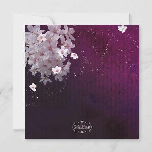 Cherry Blossom Floral Wedding Invitation Kaart (Achterkant)