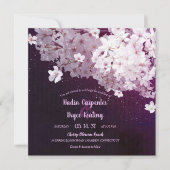 Cherry Blossom Floral Wedding Invitation Kaart (Voorkant)