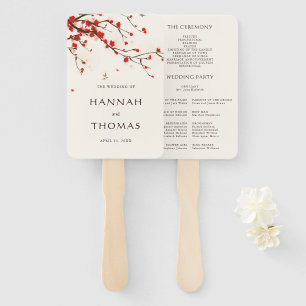 Cherry Blossom Floral Wedding Programme Handwaaier