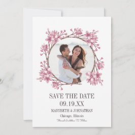 Cherry Blossom Floral Wreatfoto Save the Date