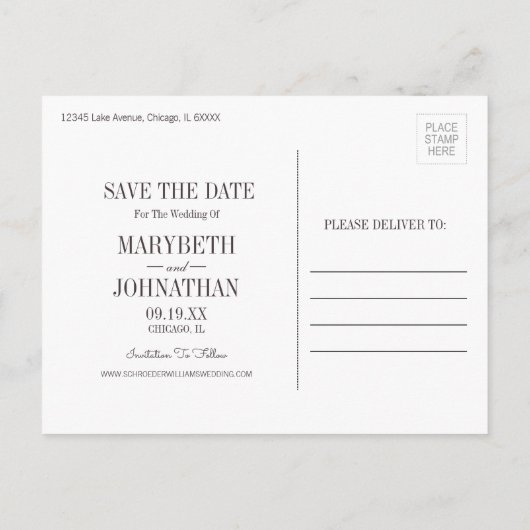 Cherry Blossom Floral Wreath Save the Date Photo Uitnodiging Briefkaart (Achterkant)