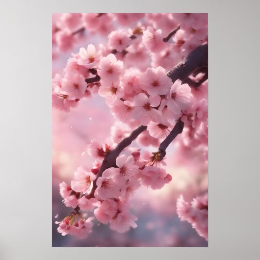 Cherry Blossom Flower Art - Botanische Waterverf Poster (Voorkant)