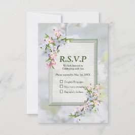 Cherry Blossom Flower Bouquet RSVP Kaartje