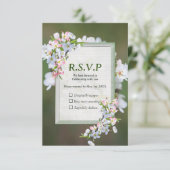 Cherry Blossom Flower Bouquet RSVP Kaartje (Staand voorkant)