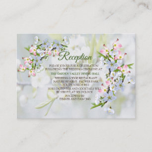 Cherry Blossom Flower Bouquet Theme Informatiekaartje