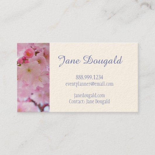 Cherry Blossom Flower Custom Visitekaartje (Voorkant)