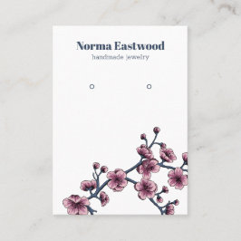 Cherry Blossom Flower Earring Display Card Visitekaartje