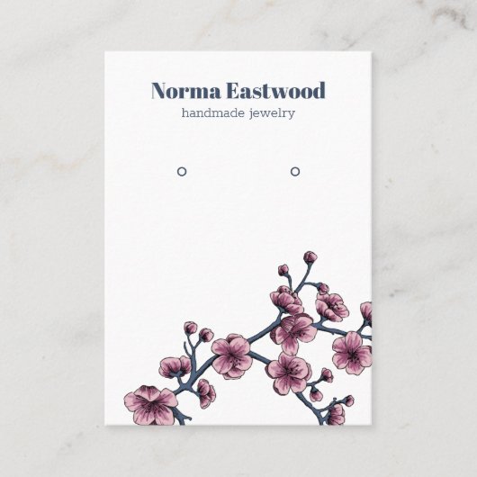 Cherry Blossom Flower Earring Display Card Visitekaartje (Voorkant)