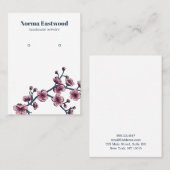 Cherry Blossom Flower Earring Display Card Visitekaartje (Voorkant / Achterkant)