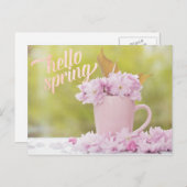 Cherry Blossom Flower Floral Stilllife Spring Text Briefkaart (Voorkant / Achterkant)