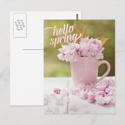 Cherry Blossom Flower Floral Stilllife Spring Text Briefkaart (Voorkant / Achterkant)