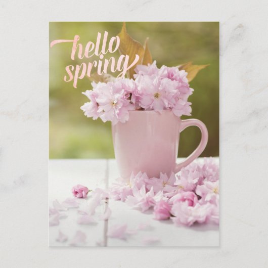 Cherry Blossom Flower Floral Stilllife Spring Text Briefkaart (Voorkant)