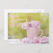 Cherry Blossom Flower Floral Stilllife Spring Text Briefkaart (Voorkant / Achterkant)