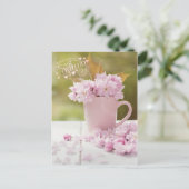 Cherry Blossom Flower Floral Stilllife Spring Text Briefkaart (Staand voorkant)