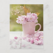 Cherry Blossom Flower Floral Stilllife Spring Text Briefkaart (Voorkant)