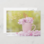 Cherry Blossom Flower FloralStilllife Spring Text Briefkaart (Voorkant / Achterkant)