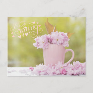 Cherry Blossom Flower FloralStilllife Spring Text Briefkaart