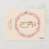 Cherry Blossom Flower Wreath Rustic Wedding Briefkaart (Achterkant)