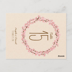 Cherry Blossom Flower Wreath Rustic Wedding Briefkaart