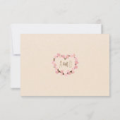 Cherry Blossom Flower Wreath Rustic Wedding RSVP Kaartje (Achterkant)